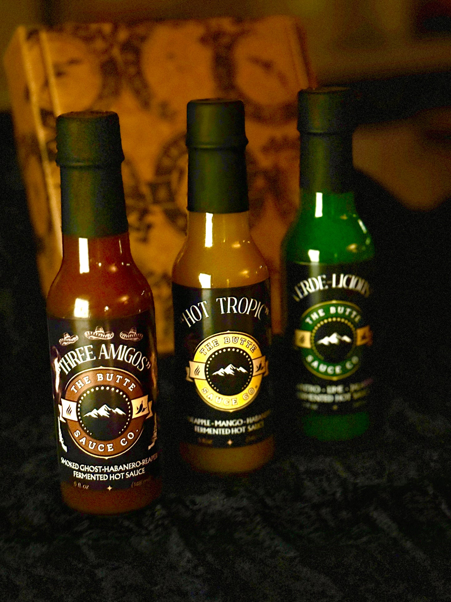Three 5 oz Hot Sauce Bottles Variety Gift Set