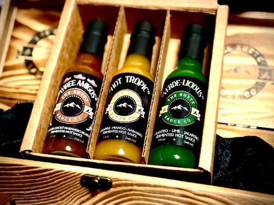 Three 5 oz Hot Sauce Bottles Variety Gift Set