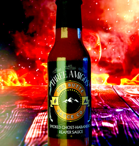 "Three Amigos" Craft-Fermented Applewood-Smoked Reaper, Ghost, Lime and Peppercorn Sauce / 5 oz. bottle by The Butte Sauce Co.